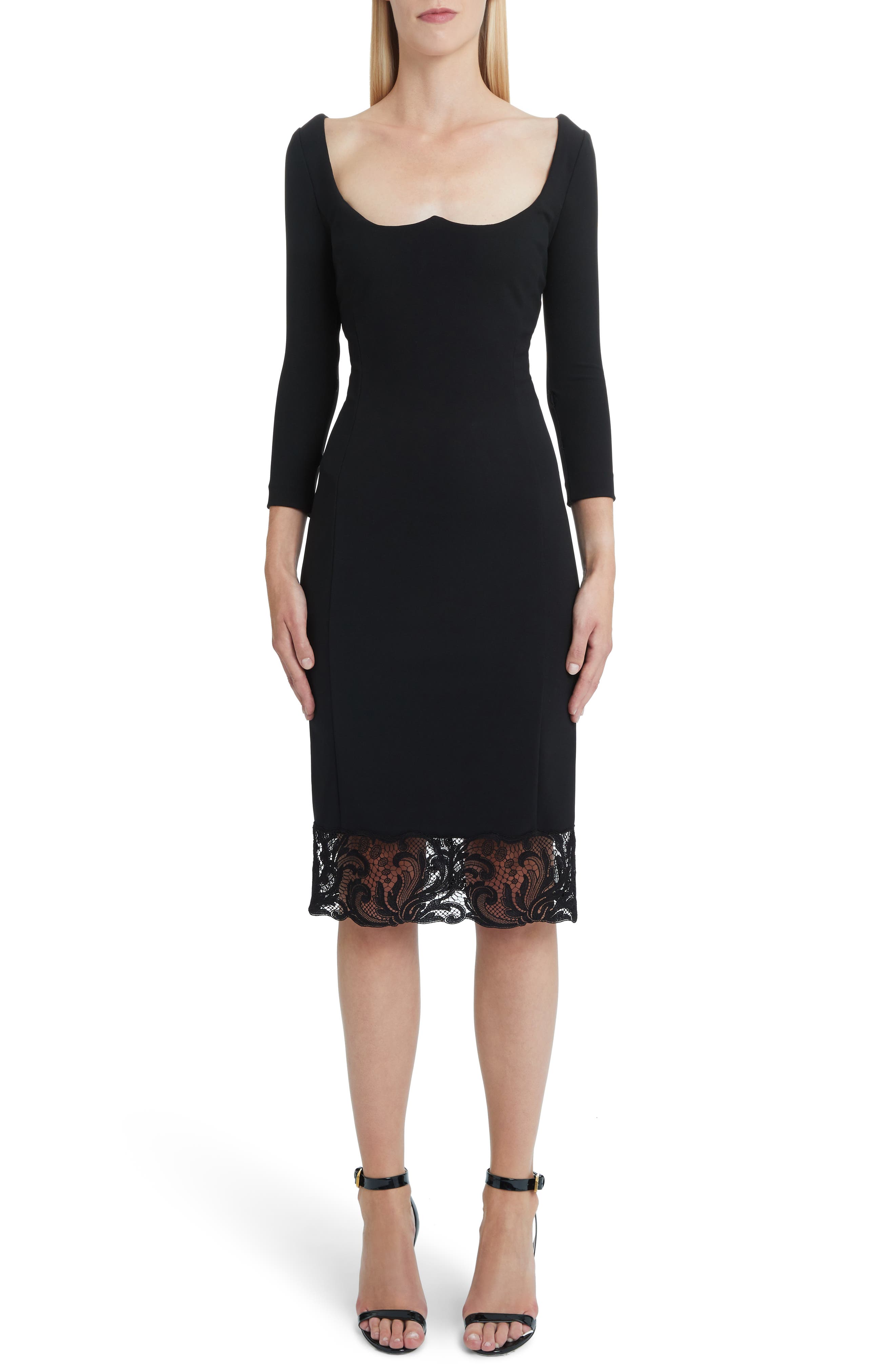 Versace First Line Lace Hem Body-Con Dress (Women) | Nordstrom