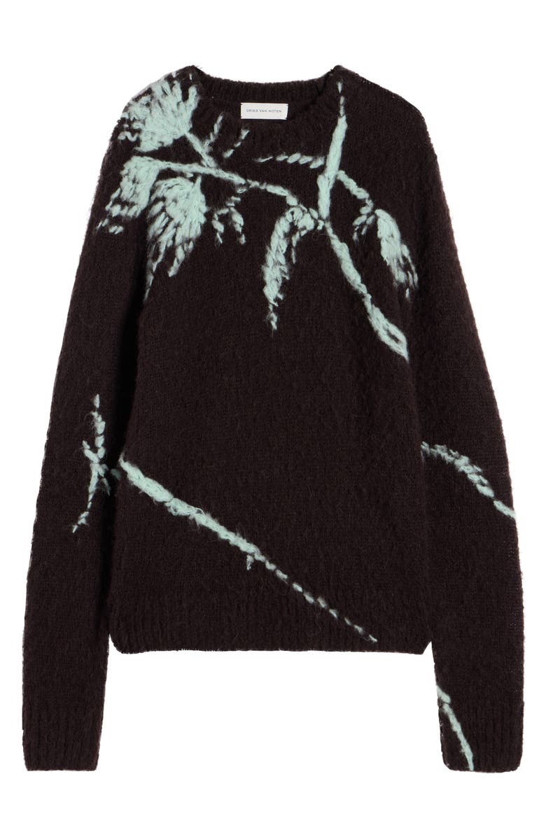 Dries Van Noten Mouche Alpaca & Merino Wool Sweater, Alternate, color, Dark Brown