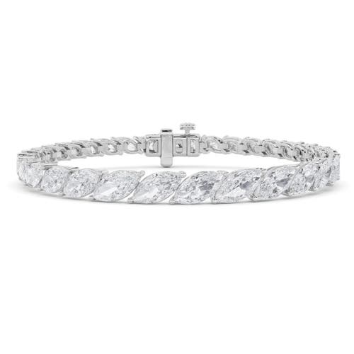 Bliss Diamond 13ct Marquise Diamond Tennis Bracelet 14k Gold Lab Grown 7" In 14k White Gold