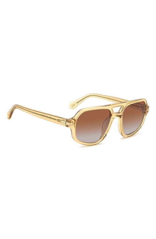 Stuart Weitzman 54mm Gradient Rectangular Aviator Sunglasses In Gold