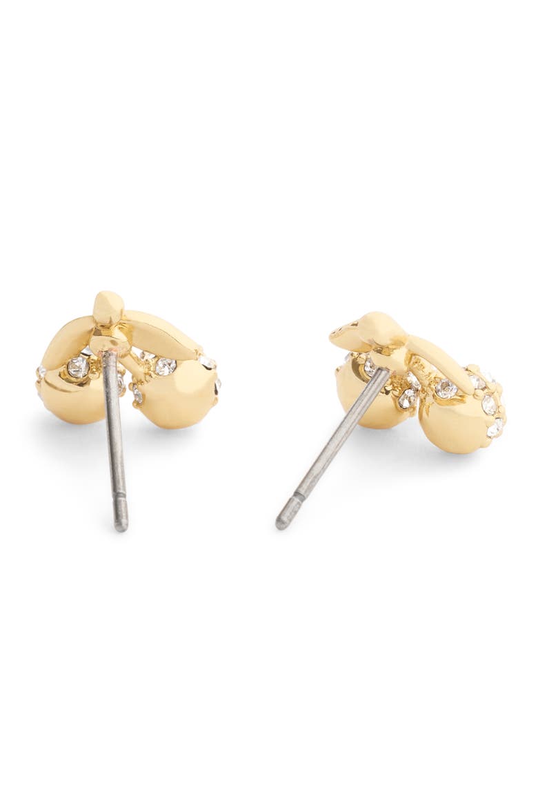 Pavé Cherry Stud Earrings, Alternate, color, CRYSTAL/ GOLD