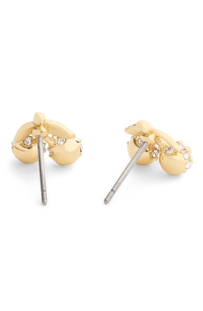 COACH Pavé Cherry Stud Earrings, Alternate, color, Crystal/ Gold
