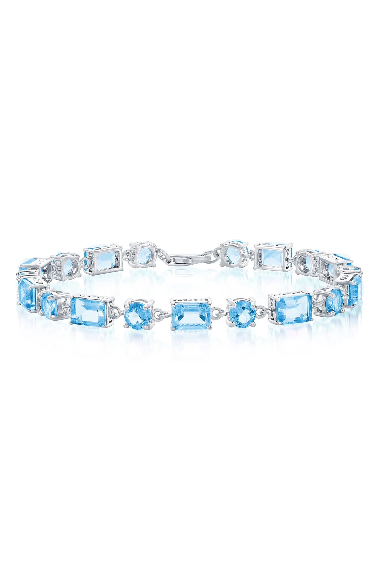 SIMONA Sterling Silver Semiprecious Stone Line Bracelet