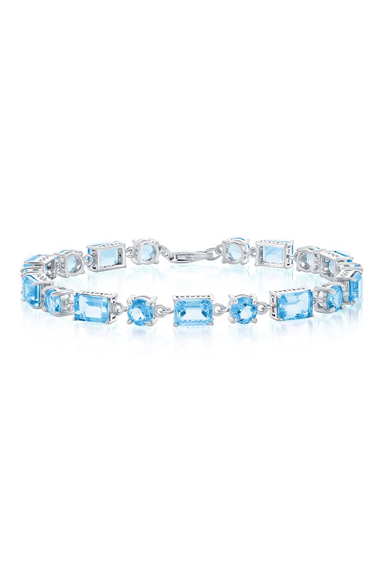 Sterling Silver Semiprecious Stone Line Bracelet, Main, color, BLUE TOPAZ