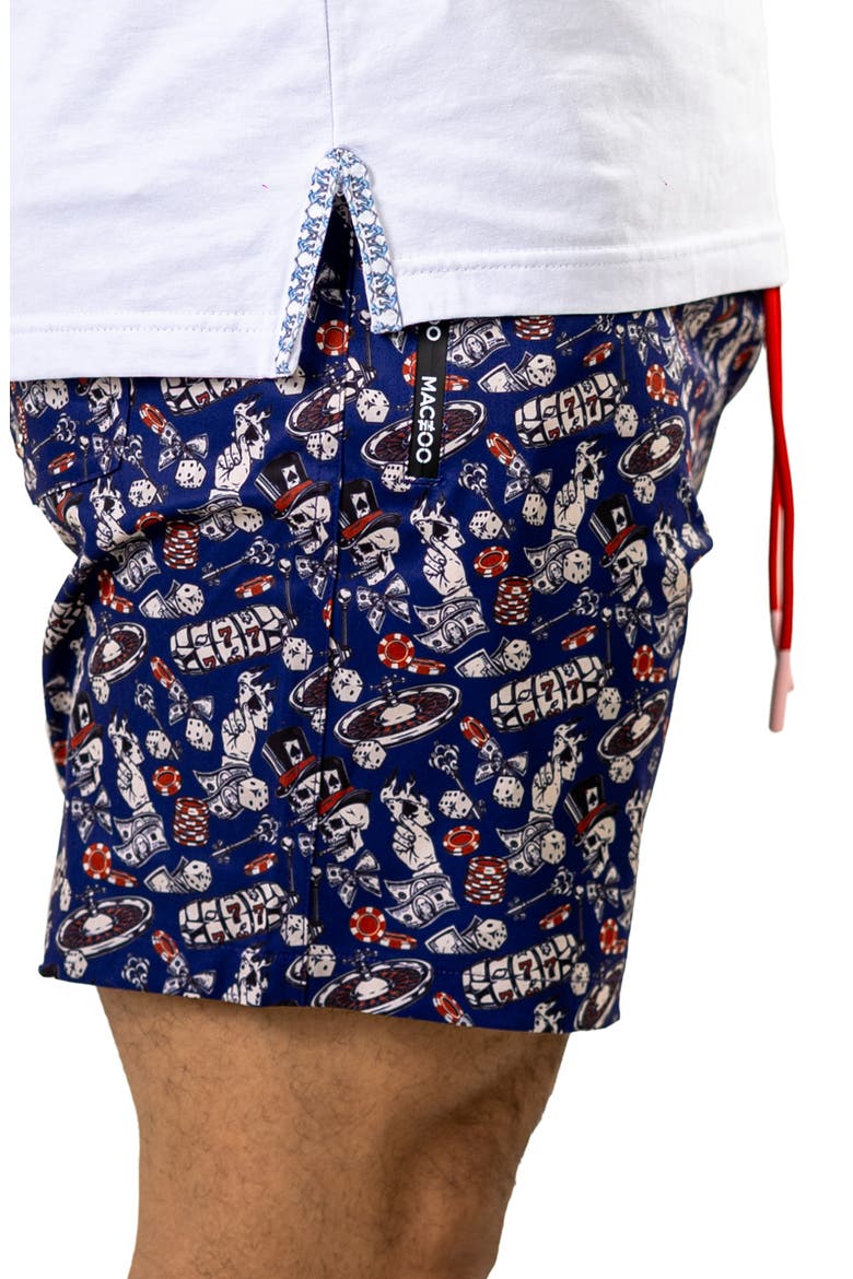 Swim Marthyr Print Swim Trunks, Alternate, color, BLACK