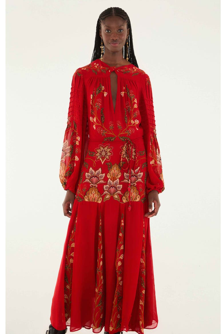 Berry Garden Long Sleeve Maxi Dress, Alternate, color, RED