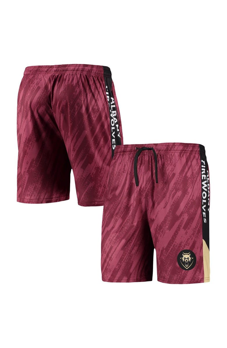 FOCO Men's FOCO Maroon Albany FireWolves Static Mesh Shorts, Main, color, Maroon
