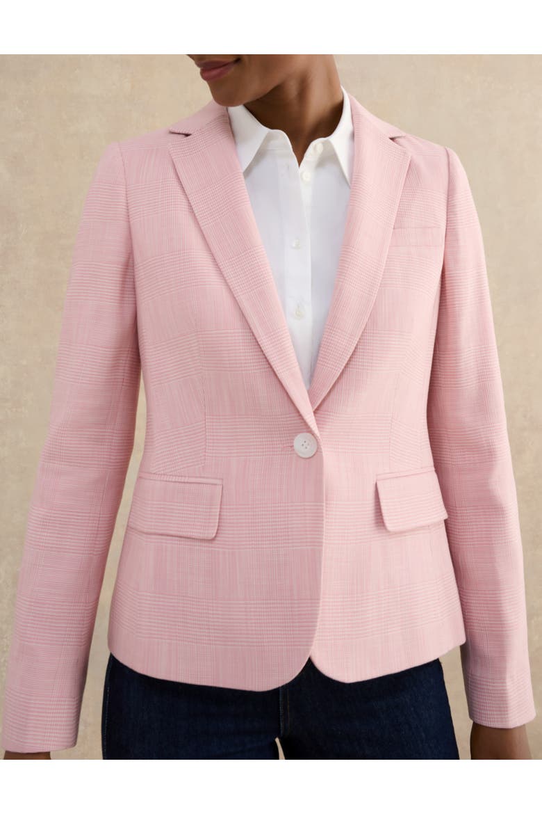 Blake Single-Button Tailored Blazer, Alternate, color, Pink Ivory