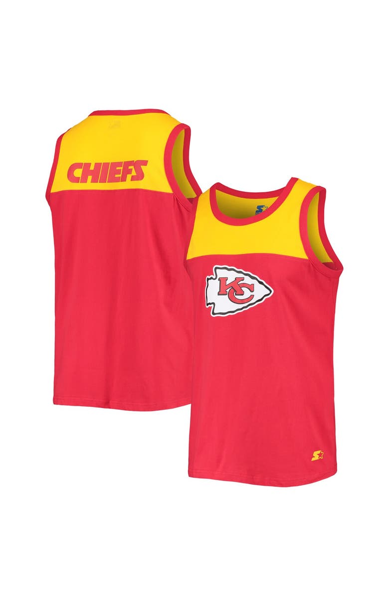 STARTER Men's Starter Red/Gold Kansas City Chiefs Team Touchdown Fashion Tank Top, Main, color, Red