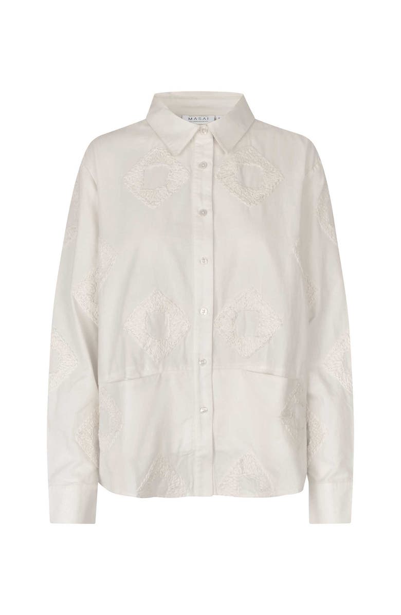 Masai Copenhagen 100% Cotton Long Sleeve Collared Shirt, Alternate, color, Jet Stream