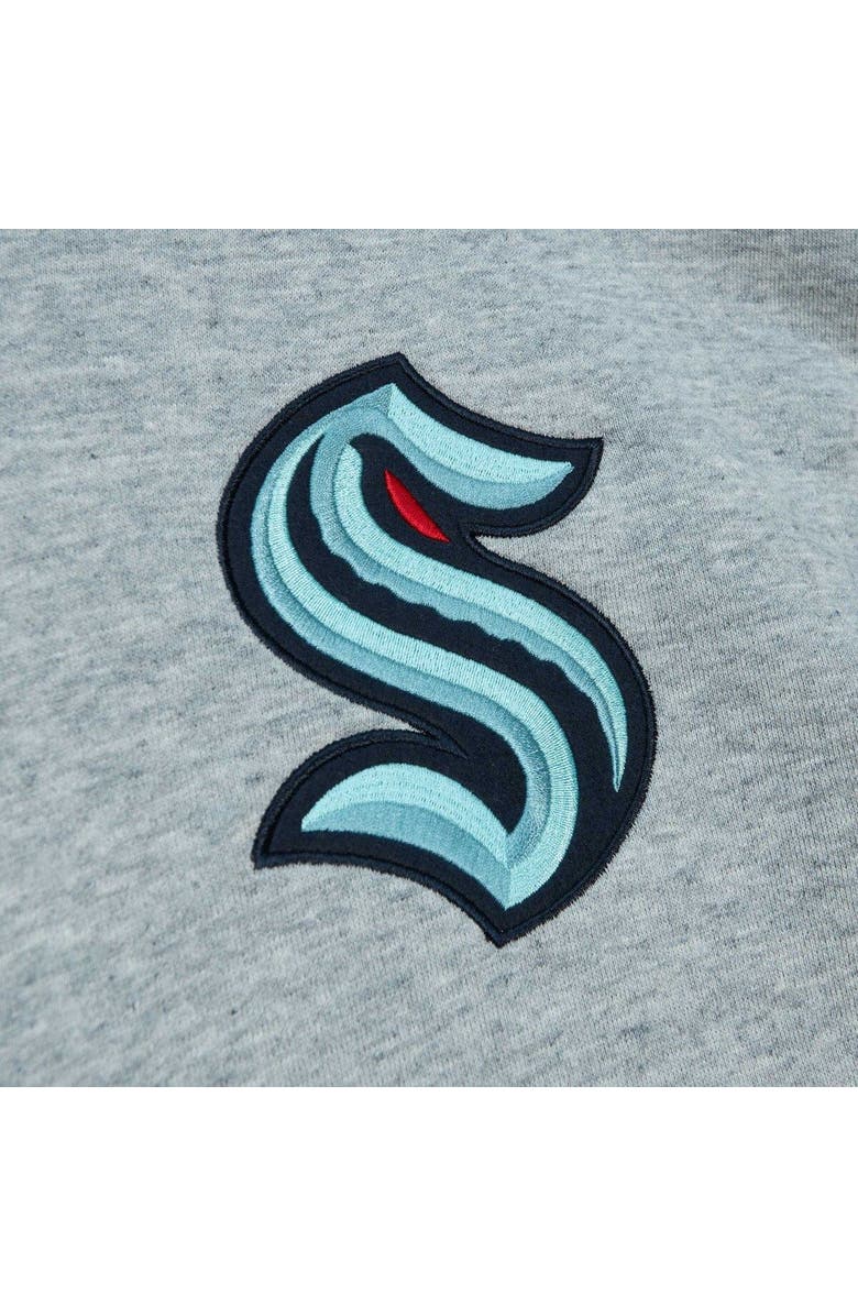 Mitchell & Ness Men's Mitchell & Ness  Heather Gray Seattle Kraken Classic French Terry Pullover Hoodie, Alternate, color, Heather Gray