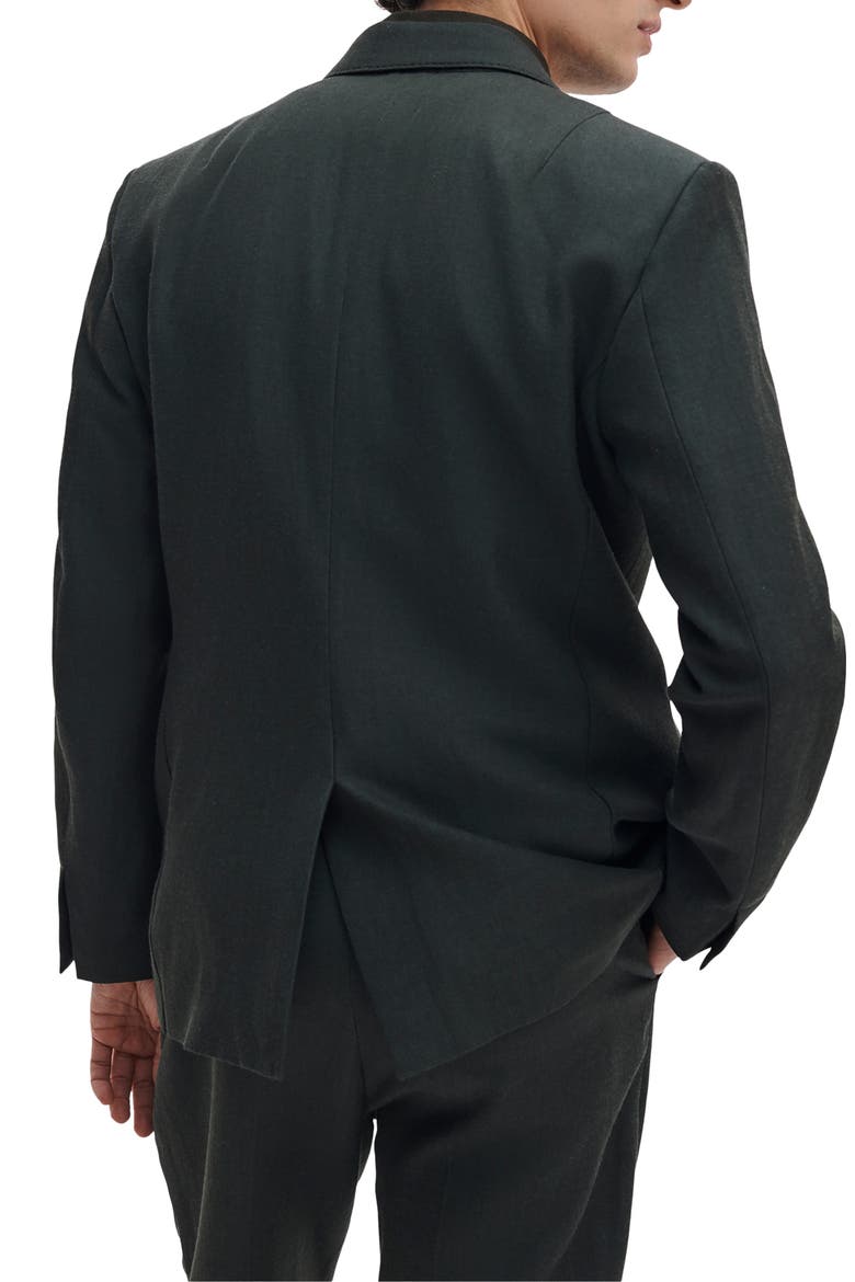 Butler Double Breasted Wool Blend Blazer, Alternate, color, CHARCOAL GREEN