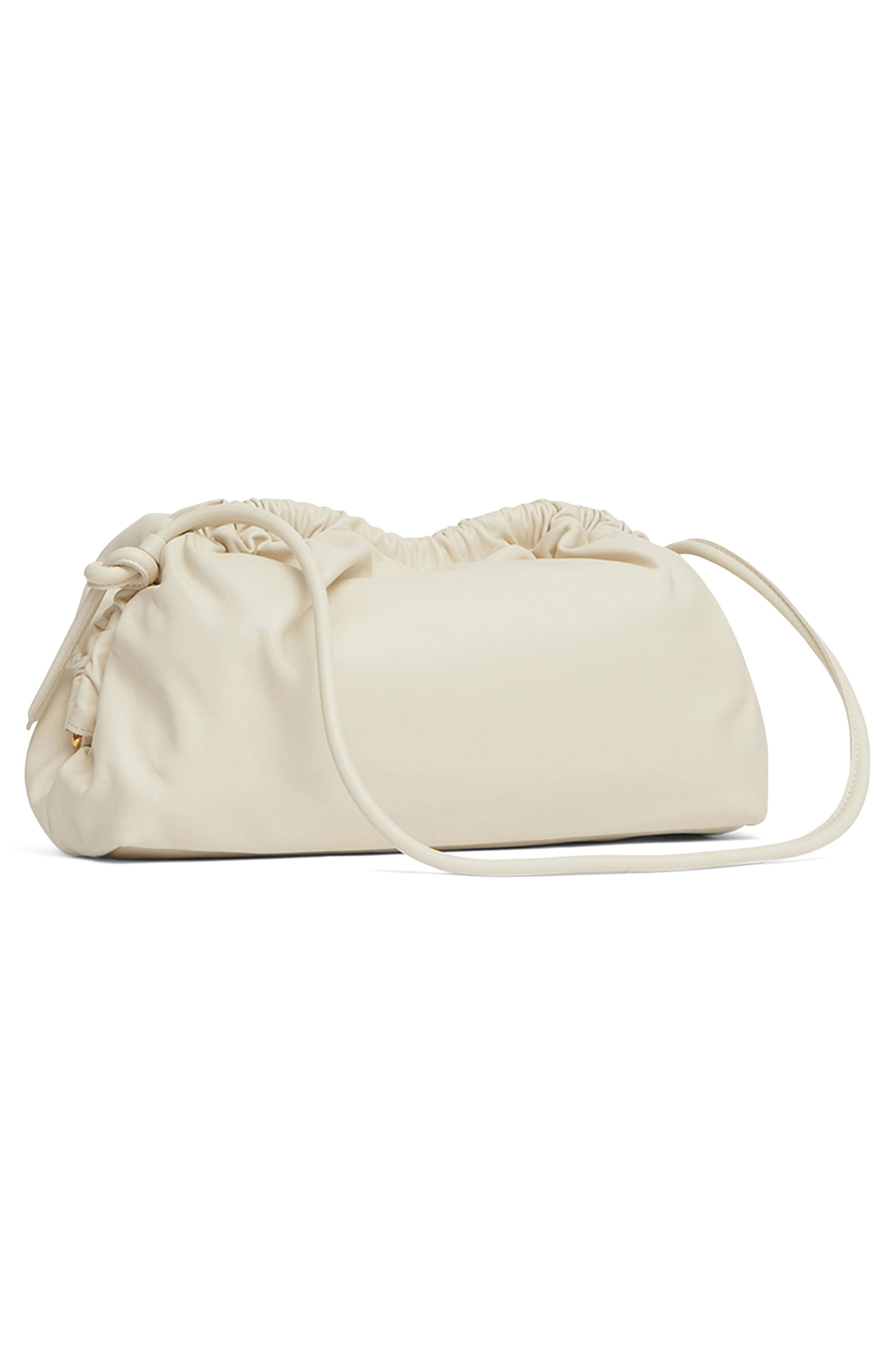 Small Cloud Leather Clutch, Alternate, color, PEARL