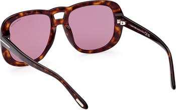 56mm Gradient Aviator Sunglasses