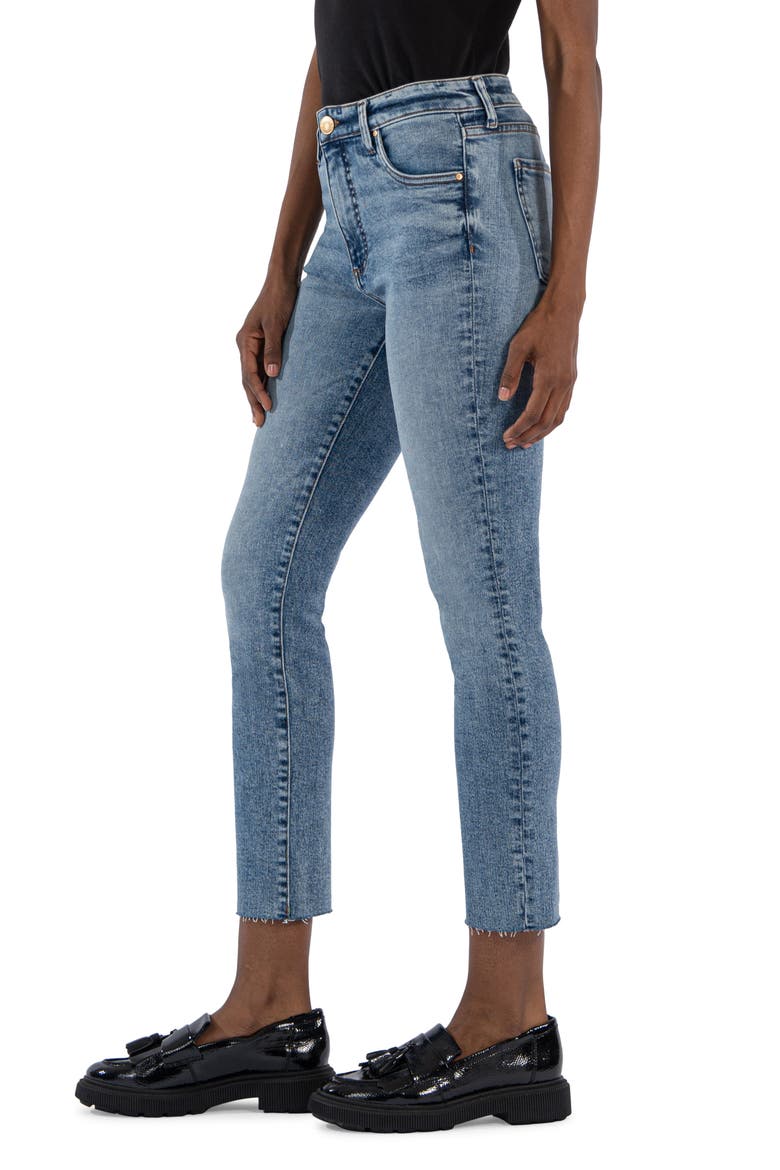 Reese Fab Ab Raw Hem High Waist Ankle Straight Leg Jeans, Alternate, color, INCREDIBLE