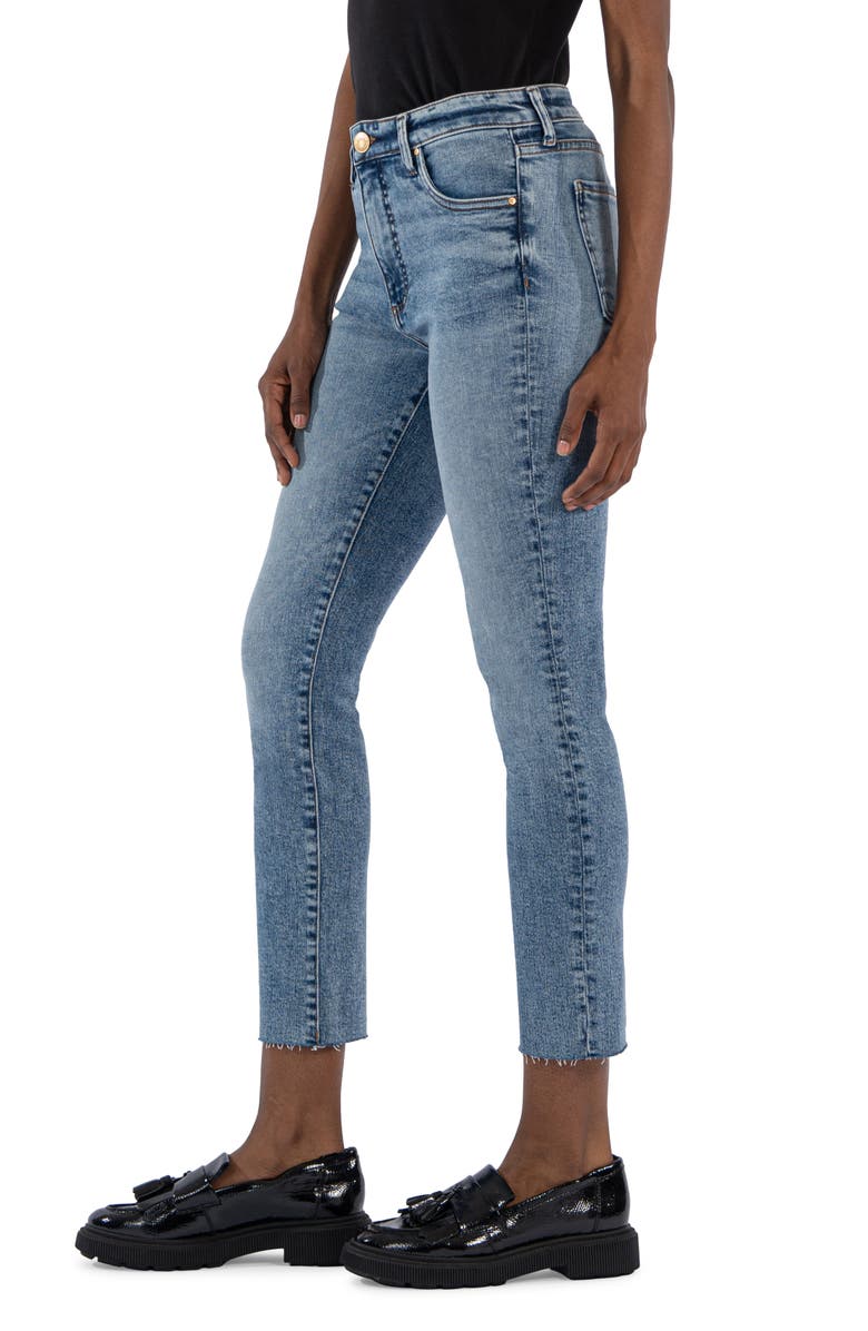 KUT from the Kloth Reese Fab Ab Raw Hem High Waist Ankle Straight Leg Jeans, Alternate, color, 