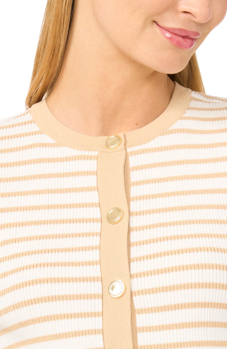 Halogen<sup>®</sup> Stripe Short Sleeve Cardigan, Alternate, color, 