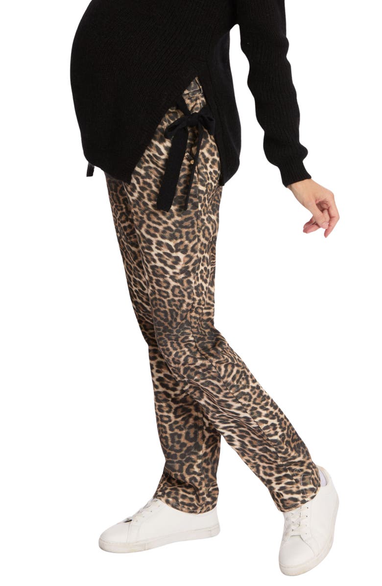 Cache Coeur Leopard Print Maternity Mom Jeans, Alternate, color, 