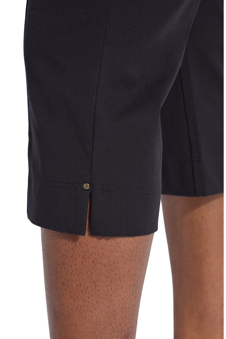 Amanda High Waist Pull-On Capri Pants, Alternate, color, BLACK