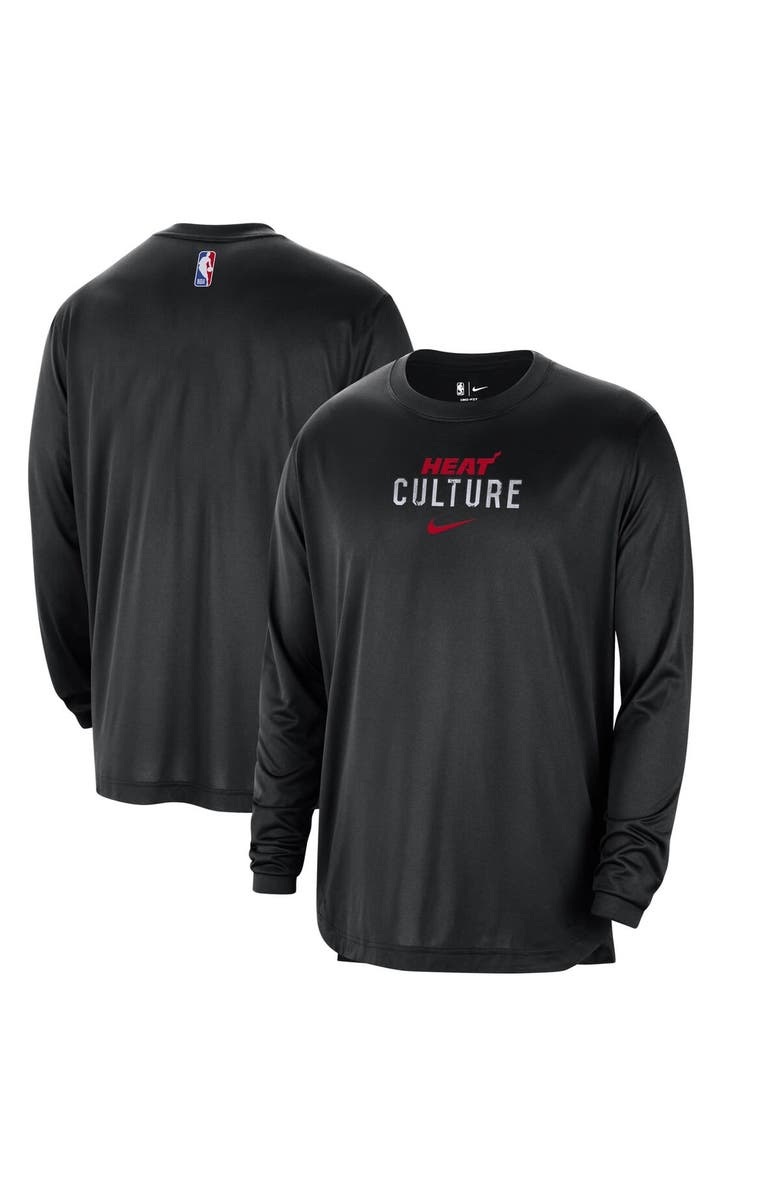 Nike Men's Nike Black Miami Heat 2023/24 City Edition Authentic Pregame Performance Long Sleeve Shooting T-Shirt, Alternate, color, 