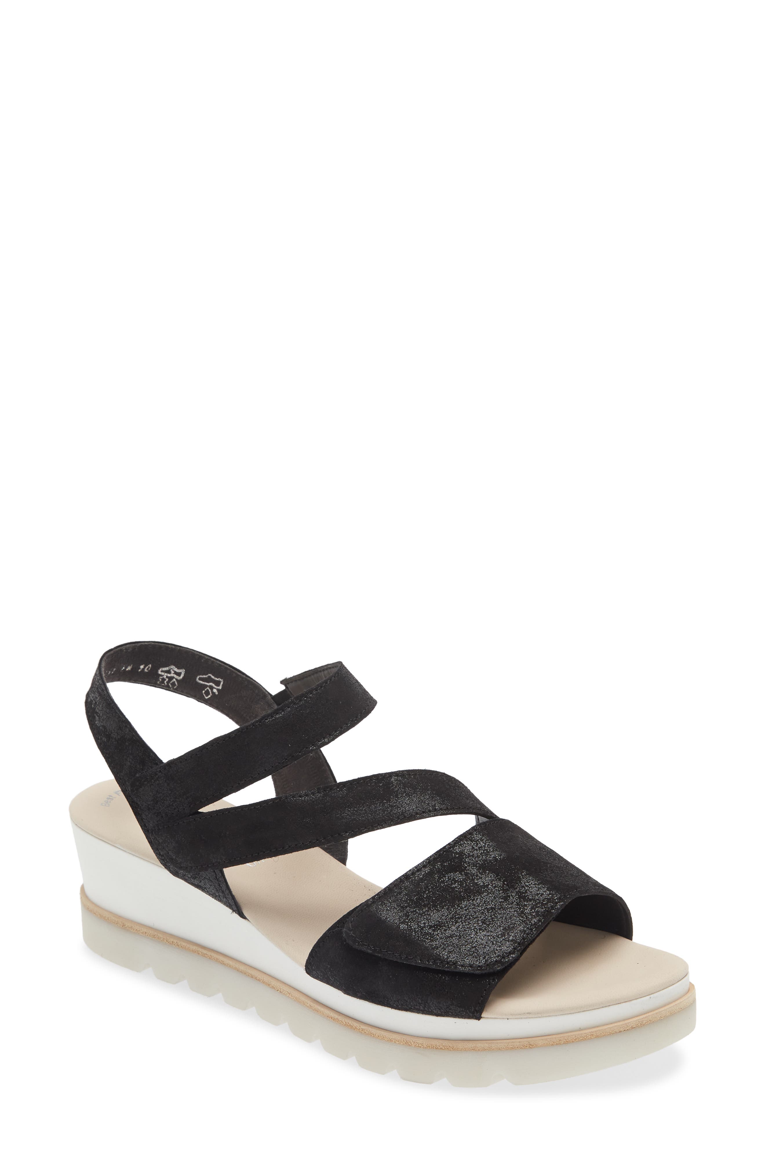 Gabor Asymmetric Wedge Strappy Sandal, Main, color, 
