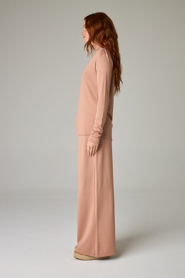 Baikal Eco-Luxe Fleece Wide-Leg Long Pant - Cloud-Soft Comfort, Alternate, color, Desert Sand