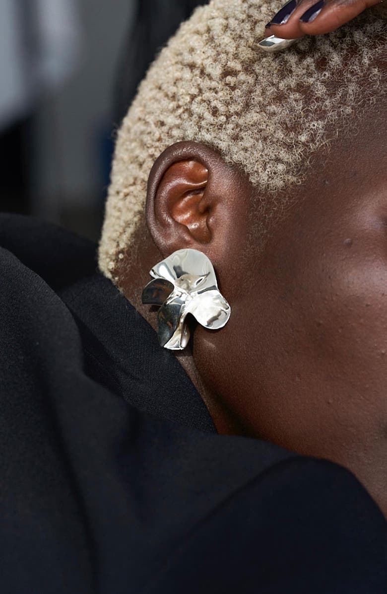 Sterling King Delphinium Stud Earrings, Alternate, color, Sterling Silver