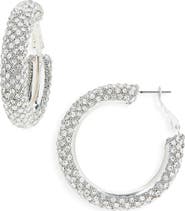 NORDSTROM RACK Faceted Stone Hoop Earrings