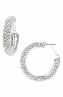 NORDSTROM RACK Faceted Stone Hoop Earrings