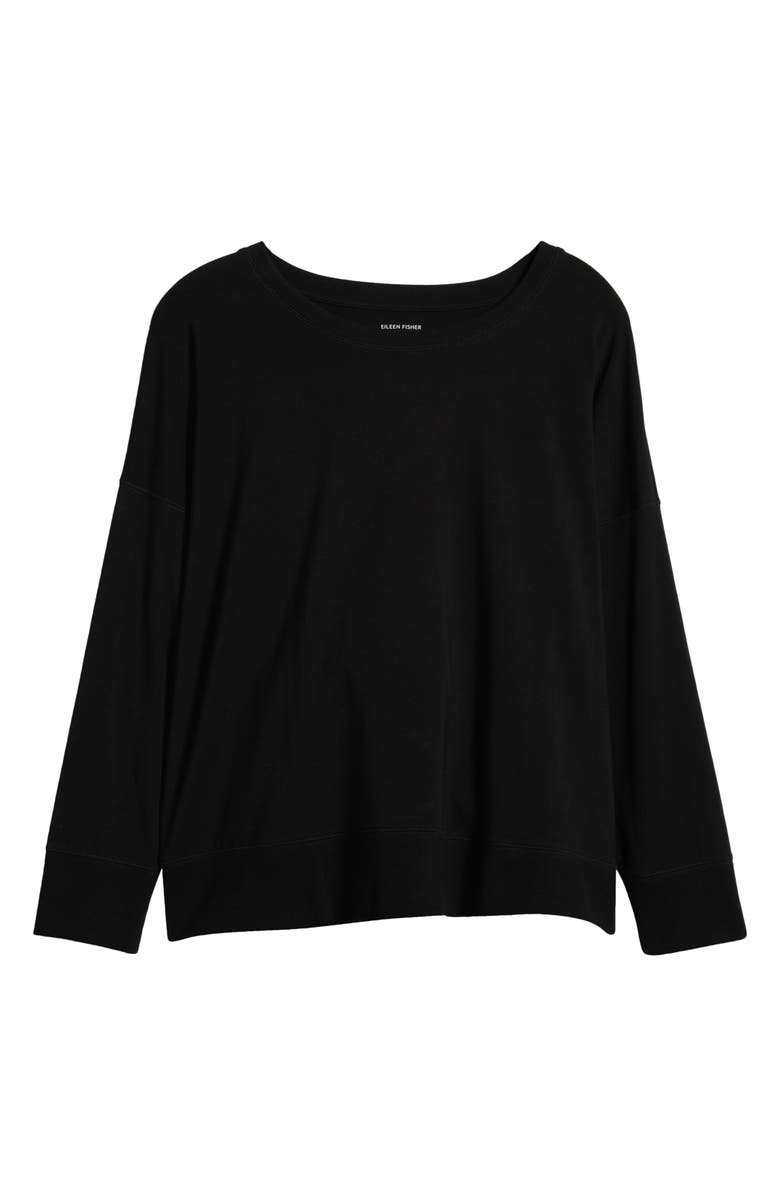Eileen Fisher Crewneck Stretch Organic Cotton Knit Top, Alternate, color,