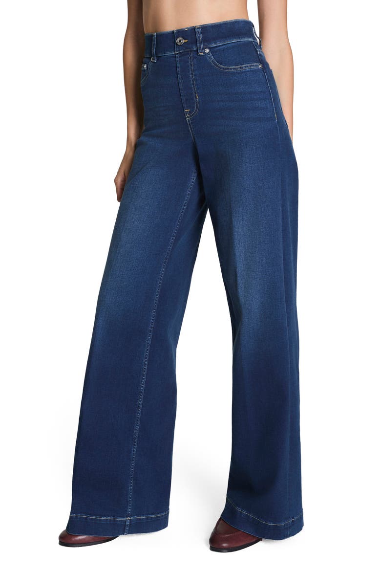 SPANXshape™ Pull-On Wide Leg Jeans 2.0, Main, color, PACIFIC WASH