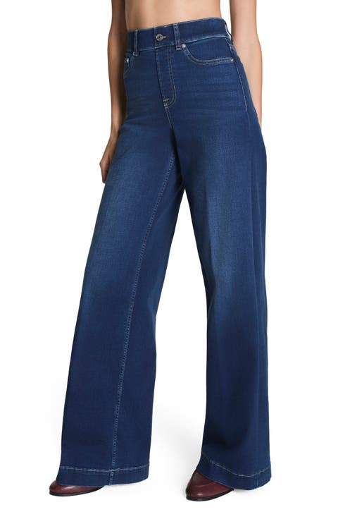 SPANXshape™ Pull-On Wide Leg Jeans 2.0 (Pacific Wash) (Regular, Petite, Petite Plus, Plus)