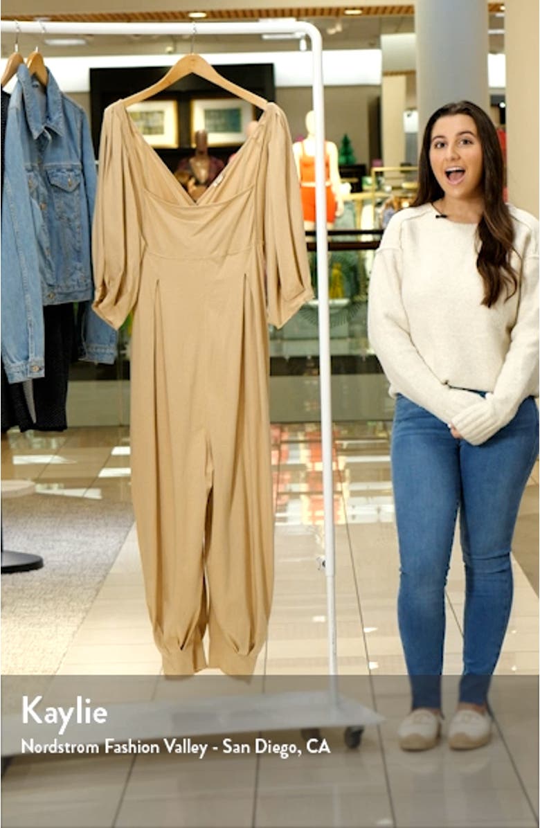 Lotta Love Balloon Sleeve Cotton Jersey Jumpsuit, sales video thumbnail