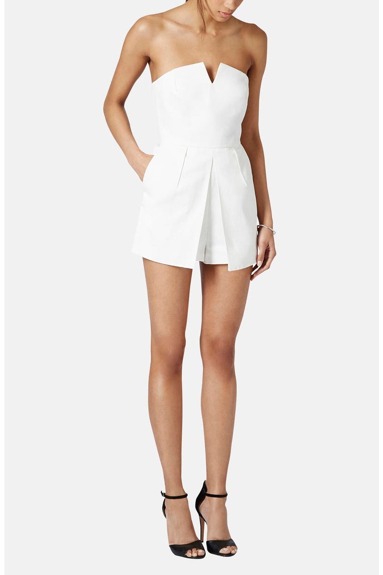 Notched Neck Romper, Alternate, color, IVORY
