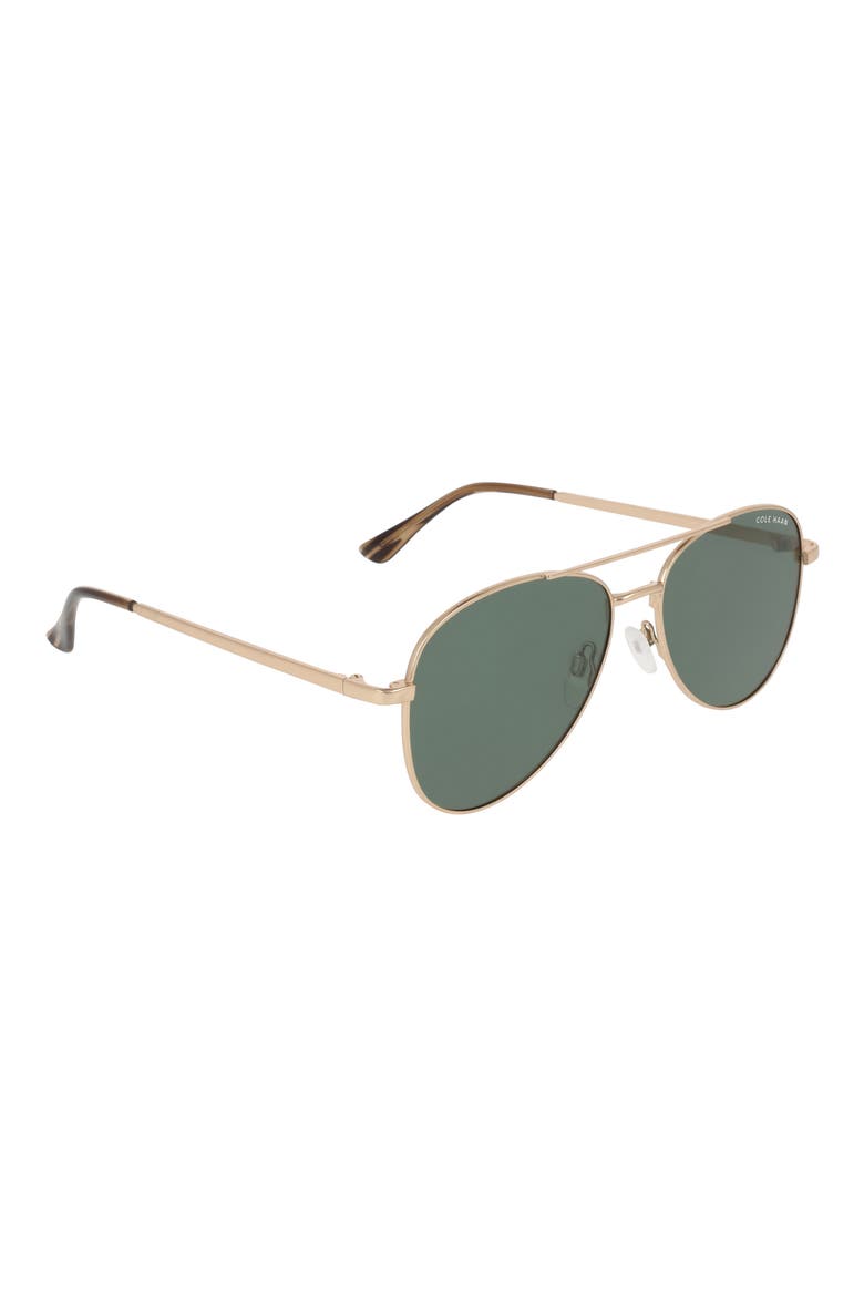 57mm Aviator Sunglasses, Alternate, color, GOLD