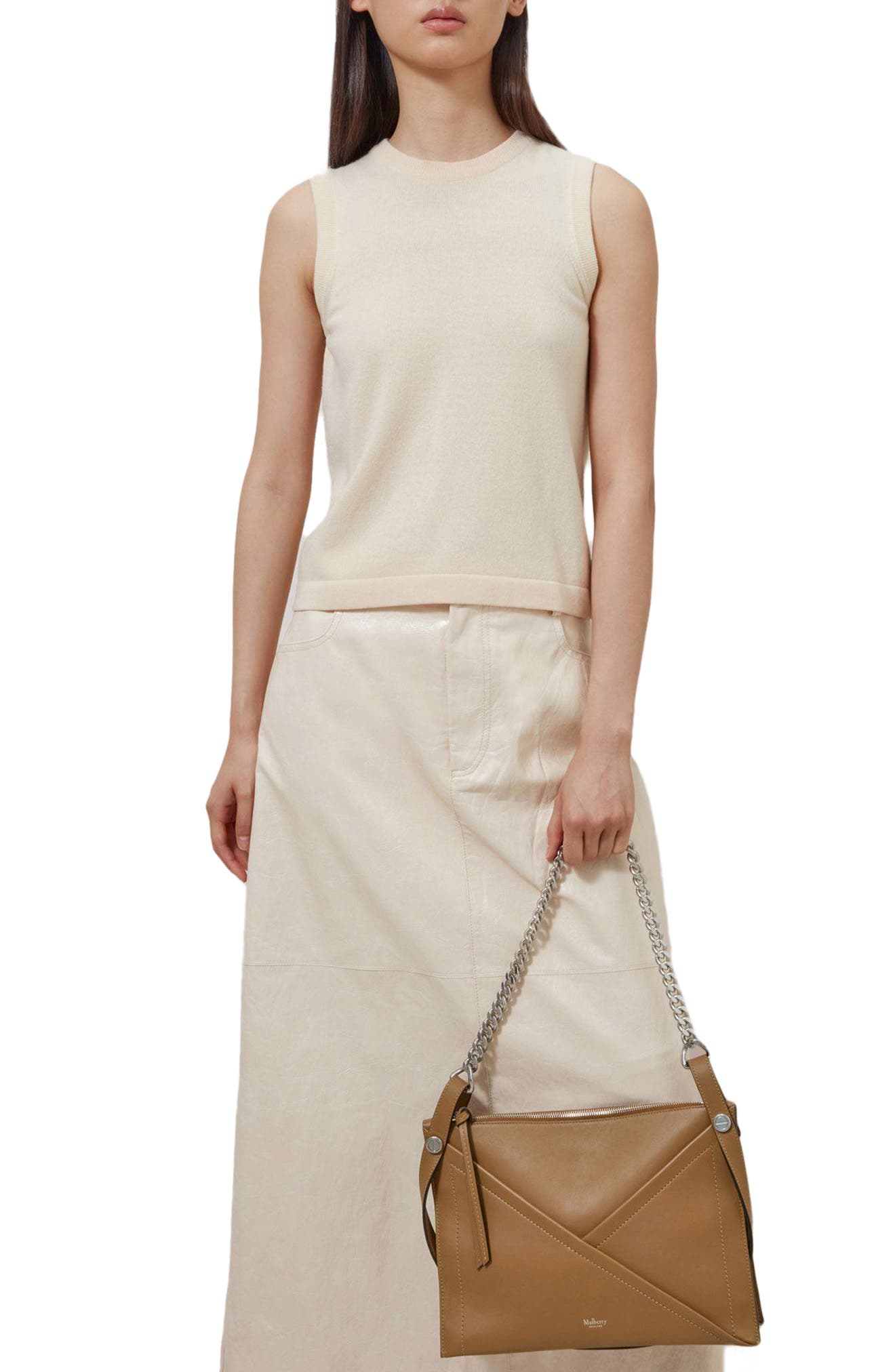 Mulberry Zipped Calfskin Leather Shoulder Bag, Alternate, color, 