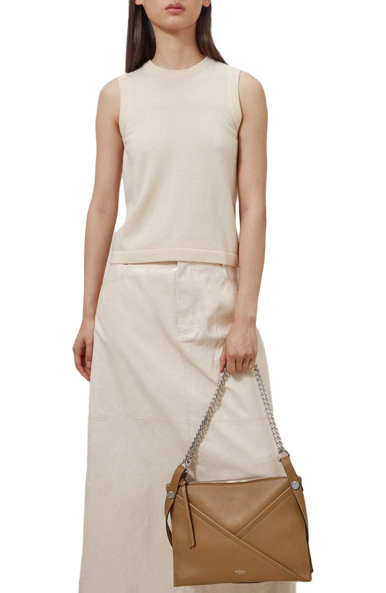 Mulberry Zipped Calfskin Leather Shoulder Bag, Alternate, color,