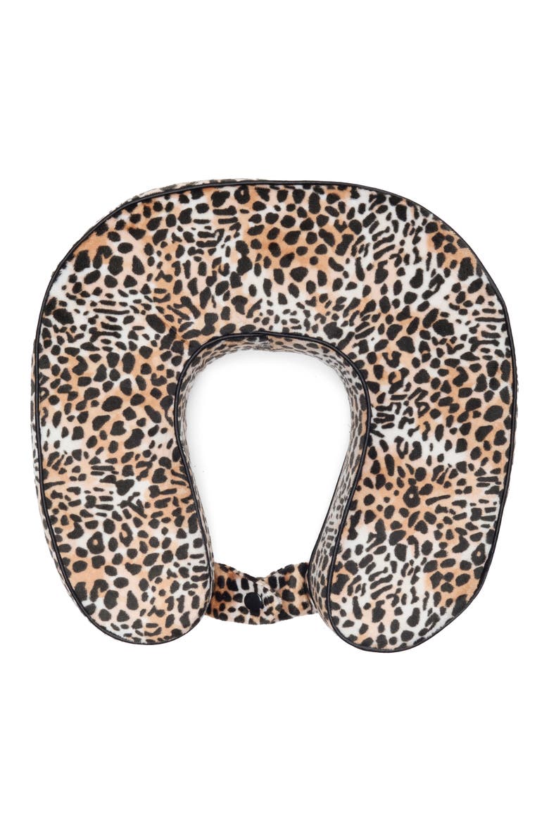 Memory Foam Travel Neck Pillow, Main, color, LEOPARD