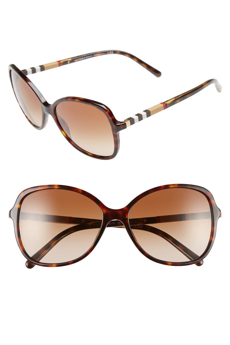58mm Sunglasses, Main, color, DARK TORTOISE