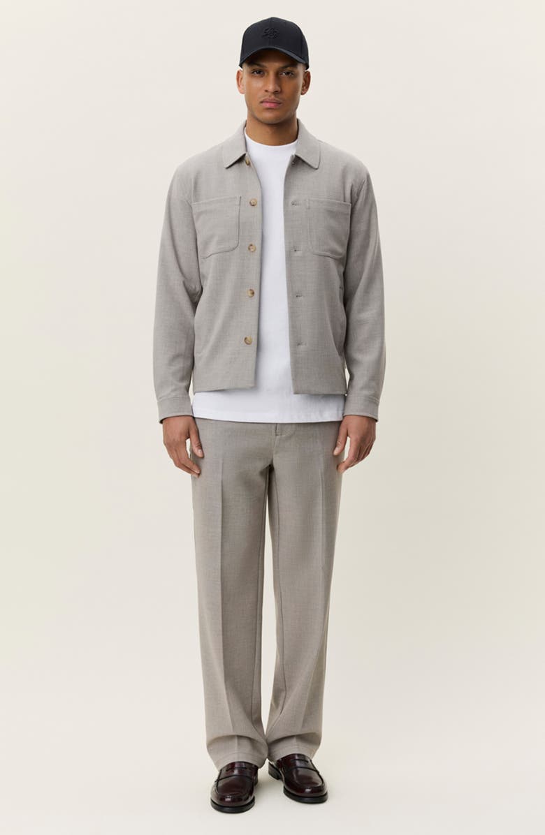 Les Deux Mini Check Hybrid Shirt Jacket, Alternate, color, Bungee Cord Brown