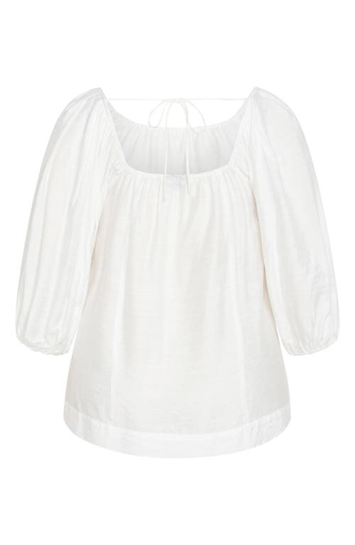 City Chic Leila Tie Back Top In Ivory