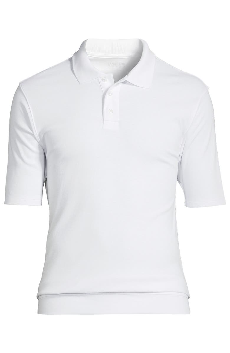 Lands' End School Uniform  Short Sleeve Banded Bottom Polo Shirt, Alternate, color, White