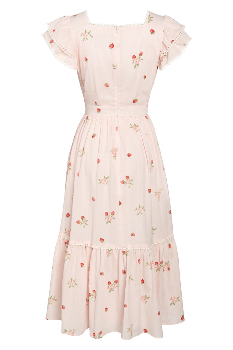 Print Ruffle Dress, Alternate, color, PINK ROSEWATER STRAWBERRY