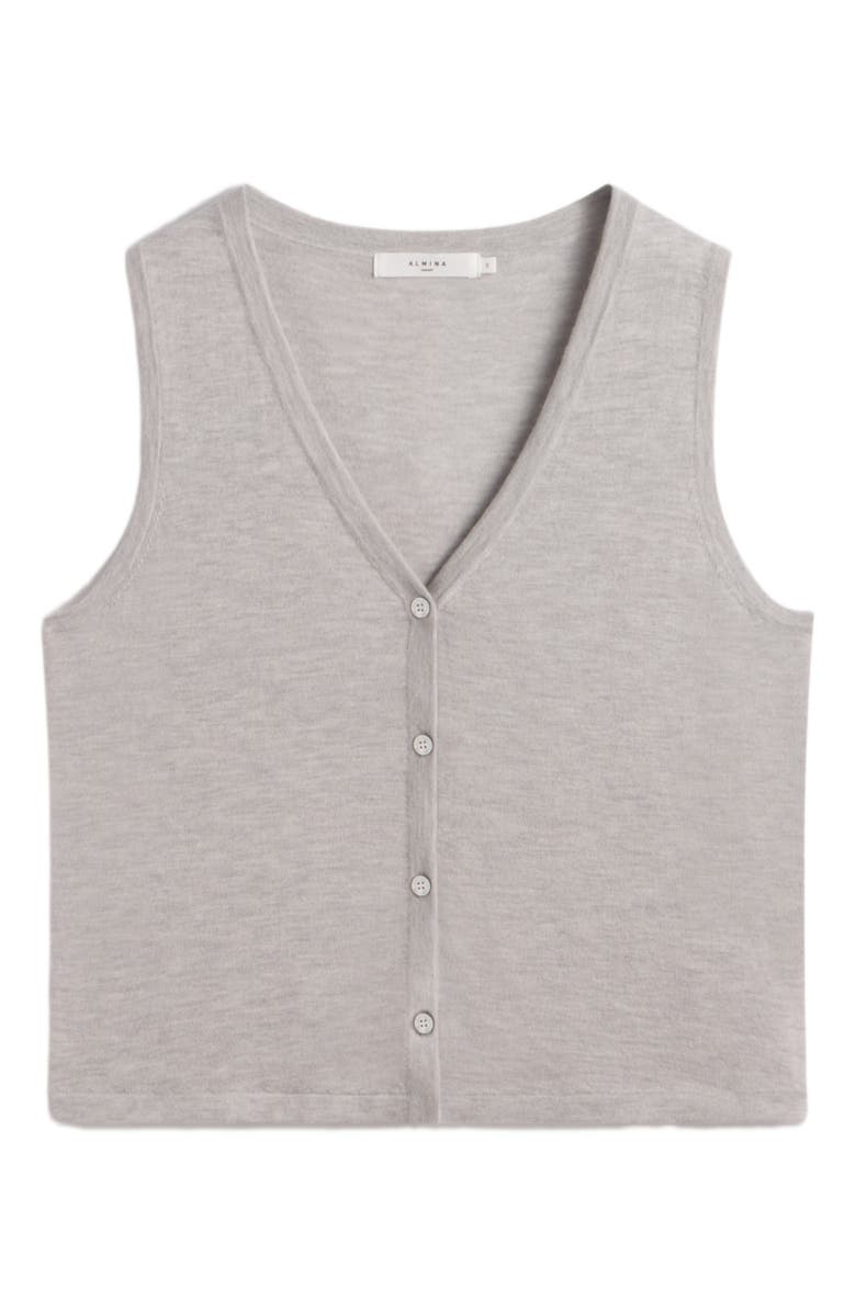 Almina Concept Knit Button Closure Vest, Alternate, color, Grey