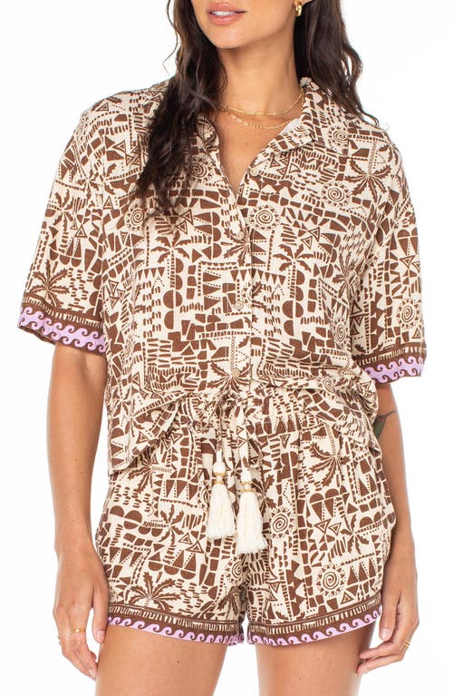 ROXY ROXY KIHEI SHORT SLEEVE BUTTON-UP SHIRT 