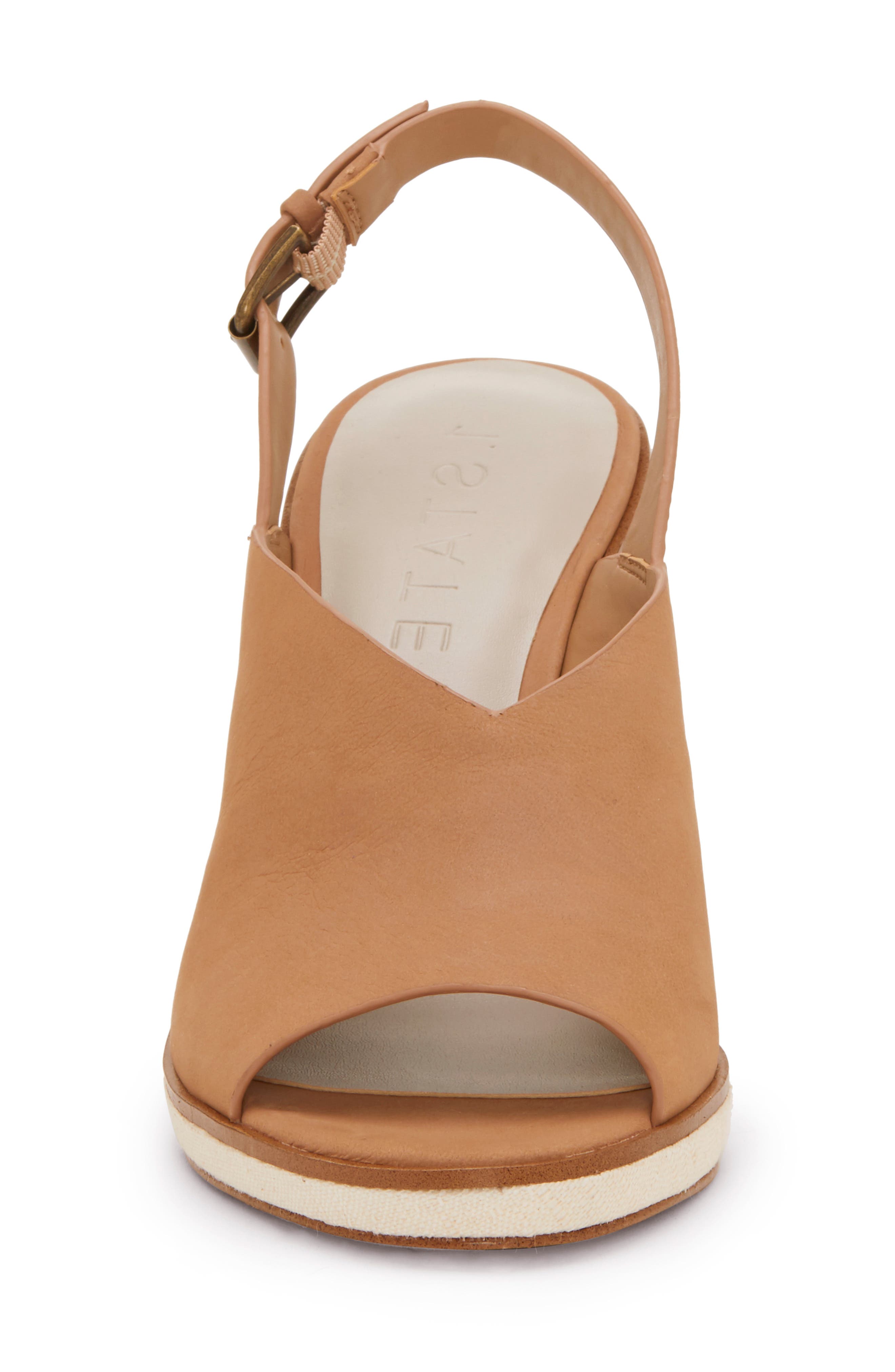 Genna Wedge Sandal, Alternate, color, TEAK LEATHER