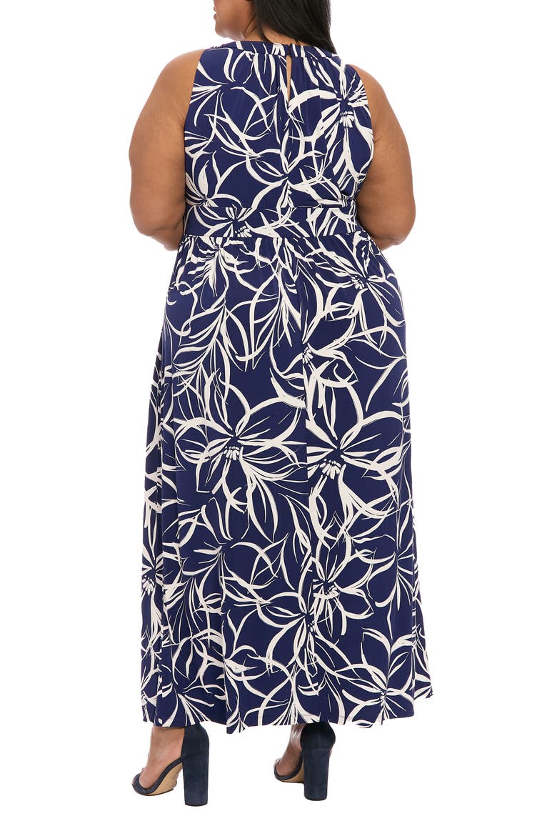 Jersey Maxi Dress, Alternate, color, NAVY WHITE