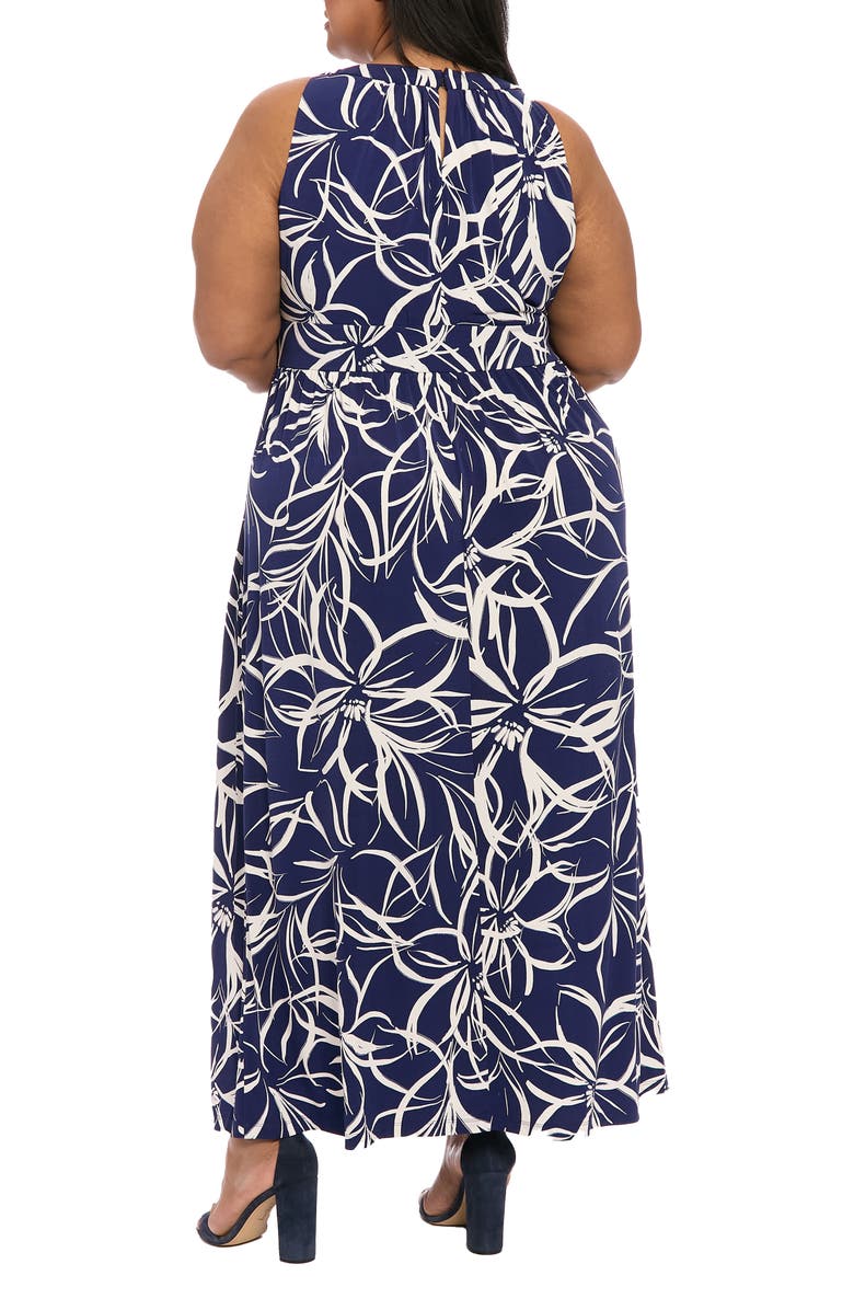 London Times Jersey Maxi Dress, Alternate, color, Navy White