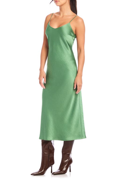 Shop Fifteen Twenty Bias Satin Midi Slipdress In Sage