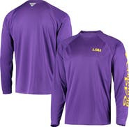 Columbia Men's Columbia Purple LSU Tigers Terminal Tackle Omni-Shade Raglan Long Sleeve T-Shirt